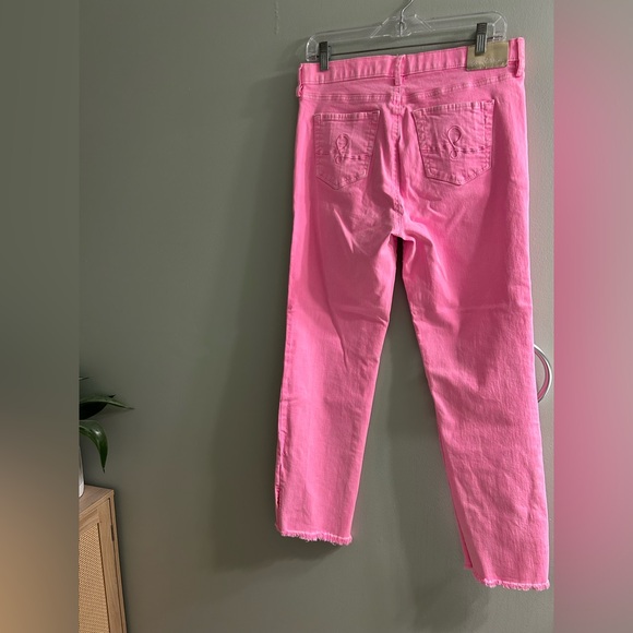 Lilly Pulitzer pink ankle slit jeans skinny pants - Picture 3 of 8